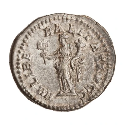 Denarius - Caracalla LIBERALITAS AVGG IIII; Liberalitas back