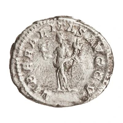 Denarius - Caracalla LIBERALITAS AVGG V; Liberalitas back