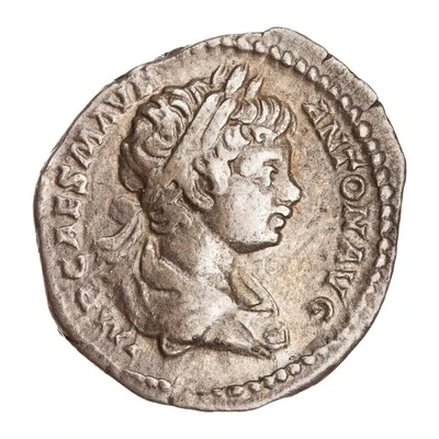 Denarius - Caracalla MINER VICTRIX; Minerva and Victory front