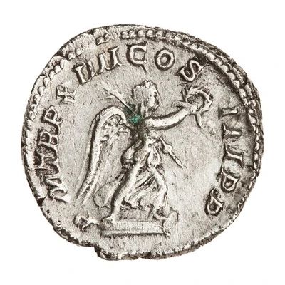 Denarius - Caracalla P M TR P XIIII COS III P P; Victory back