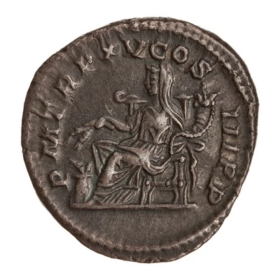 Denarius - Caracalla P M TR P XV COS III P P; Annona back