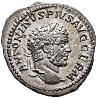 Denarius - Caracalla P M TR P XVIII COS IIII P P; Asclepius front