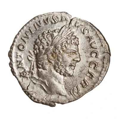 Denarius - Caracalla P M TR P XVIII COS IIII P P; Pax front