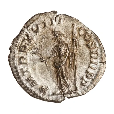 Denarius - Caracalla P M TR P XVIII COS IIII P P; Pax back