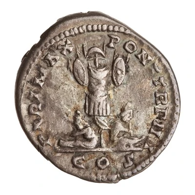 Denarius - Caracalla PART MAX PONT TR P IIII COS back