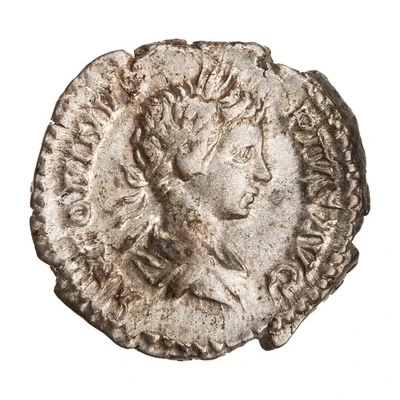 Denarius - Caracalla PONT TR P VI COS; Roma and Victory front