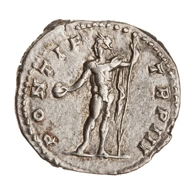 Denarius - Caracalla PONTIF TR P III; Sol back