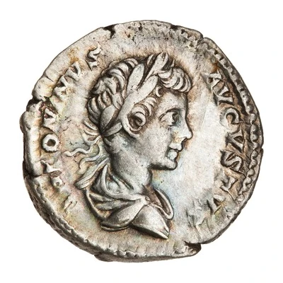 Denarius - Caracalla PONTIF TR P IIII; Sol front