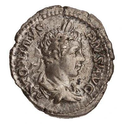 Denarius - Caracalla PONTIF TR P VIII COS II; Salus front
