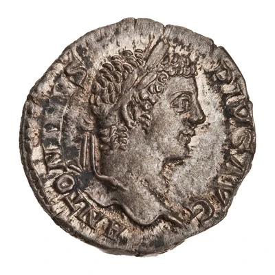 Denarius - Caracalla PONTIF TR P VIIII COS II; Mars front
