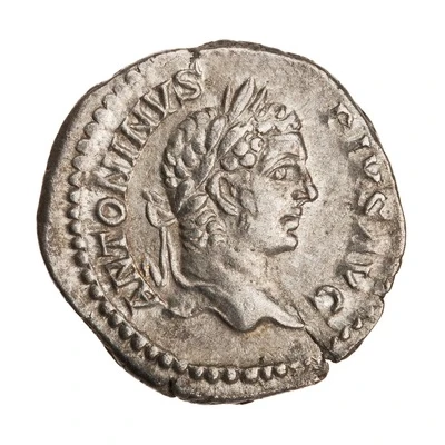 Denarius - Caracalla PONTIF TR P X COS II; Mars front