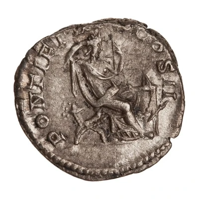 Denarius - Caracalla PONTIF TR P X COS II; Securitas back