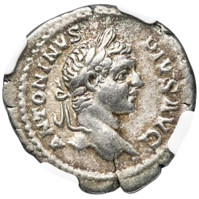 Denarius - Caracalla PONTIF TR P XI COS III; Rome front