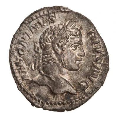 Denarius - Caracalla PONTIF TR P XII COS III; Virtus front