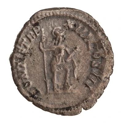 Denarius - Caracalla PONTIF TR P XIII COS III; Virtus back