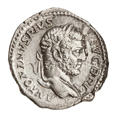 Denarius - Caracalla PONTIF TR P XIIII COS III; Virtus front