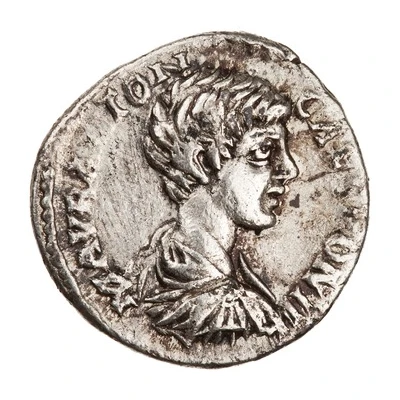 Denarius - Caracalla SECVRITAS PERPETVA; Minerva front