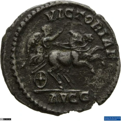 Denarius - Caracalla VICTORIAE AVGG; Victory back