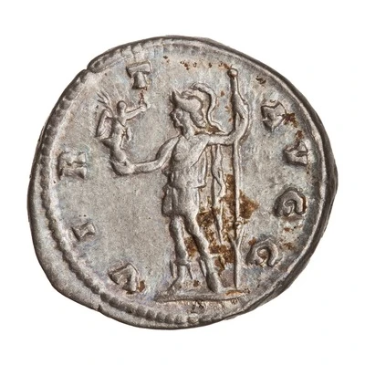 Denarius - Caracalla VIRT AVGG; Virtus back