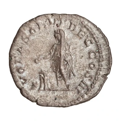 Denarius - Caracalla VOTA SOLVT DEC COS III back