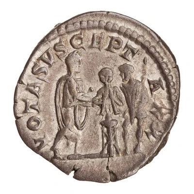 Denarius - Caracalla and Septimius Severus VOTA SVSCEPTA XX back