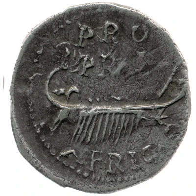 Denarius - Clodius Macer PROPRAE AFRICAE back