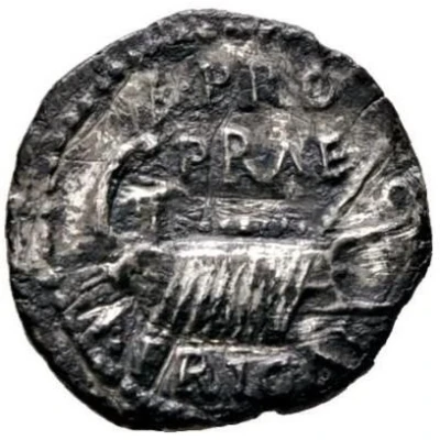 Denarius - Clodius Macer PROPRAE AFRICAE back