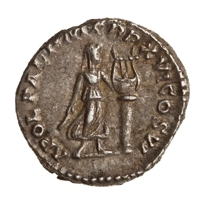 Denarius - Commodus APOL PAL P M TR P XVI COS VI; Apollo back