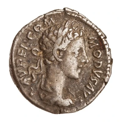 Denarius - Commodus COS P P; Roma and Victory front