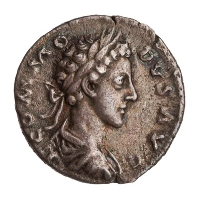 Denarius - Commodus COS P P; Roma and Victory front