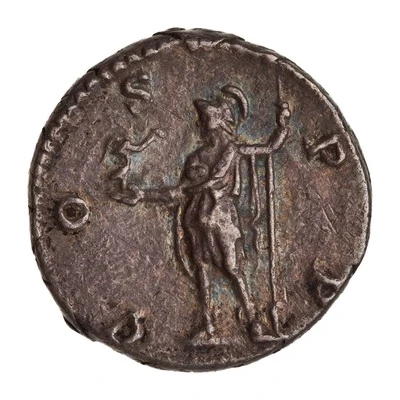 Denarius - Commodus COS P P; Roma and Victory back