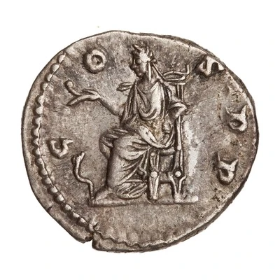 Denarius - Commodus COS P P; Salus back