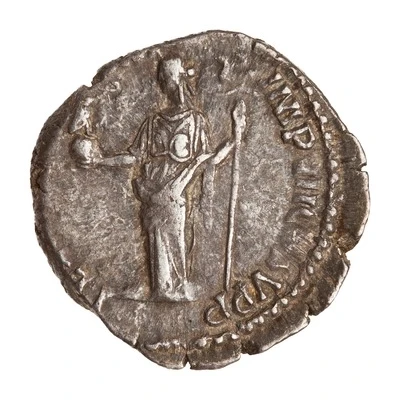 Denarius - Commodus FEL AVG P M TR P XI IMP VII COS V P P; Felicitas and Victory back