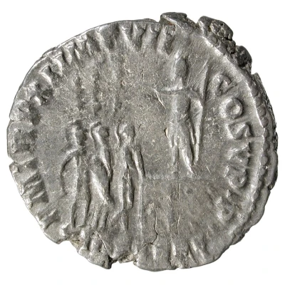 Denarius - Commodus FID EXERC P M TR P XI IMP VII COS V P P back