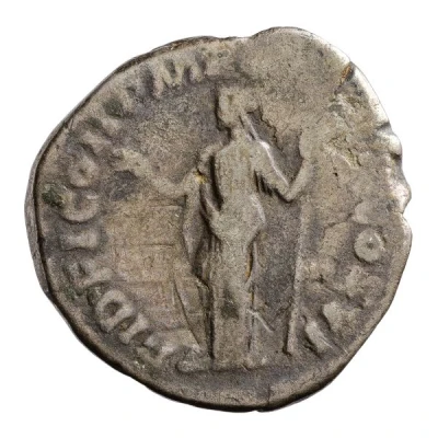 Denarius - Commodus FIDEI COH P M TR P XV COS VI; Fides back