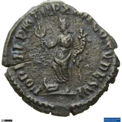 Denarius - Commodus FOR FEL P M TR P XIIII COS V DES VI; Fortuna back