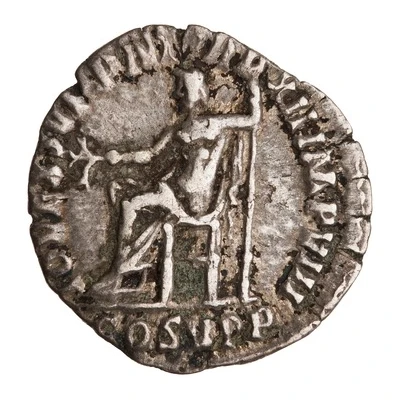 Denarius - Commodus IOVI EXSVP P M TR P XII IMP VIII COS V P P; Jupiter back