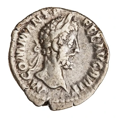 Denarius - Commodus LAETITIAE AVG; Laetitia front