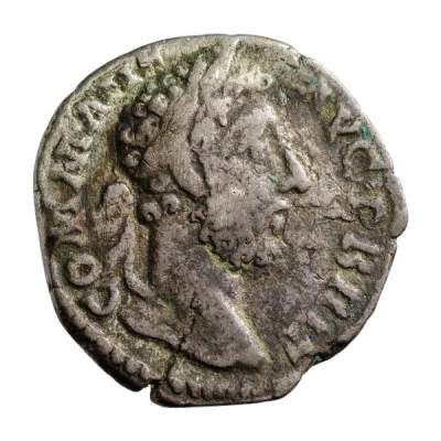 Denarius - Commodus P M TR P VIIII IMP VII COS IIII P P ROM; Roma and Victory front
