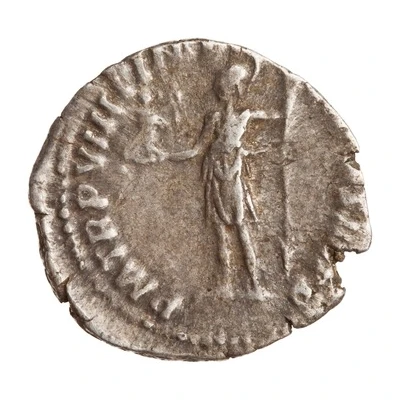 Denarius - Commodus P M TR P VIIII IMP VII COS IIII P P; Roma and Victory back