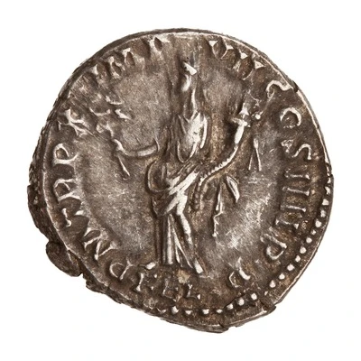 Denarius - Commodus P M TR P X IMP VII COS IIII P P FEL; Felicitas back