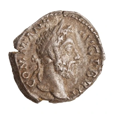 Denarius - Commodus P M TR P X IMP VII COS IIII P P; Jupiter front