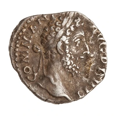 Denarius - Commodus P M TR P X IMP VII COS IIII P P; Roma and Victory front