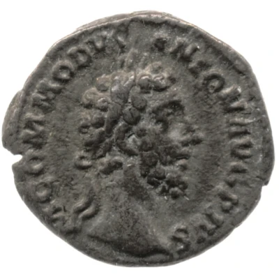 Denarius - Commodus P M TR P X IMP VII COS IIII P P; Victory front