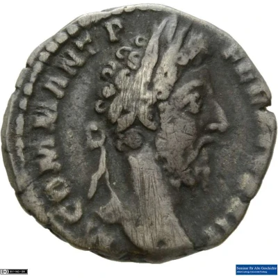 Denarius - Commodus P M TR P XI IMP VII COS V P P; Victory front