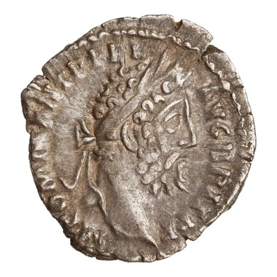 Denarius - Commodus ROM FEL P M TR P XVI COS VI; Roma and Victory front