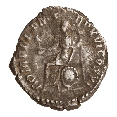 Denarius - Commodus ROM FEL P M TR P XVI COS VI; Roma and Victory back