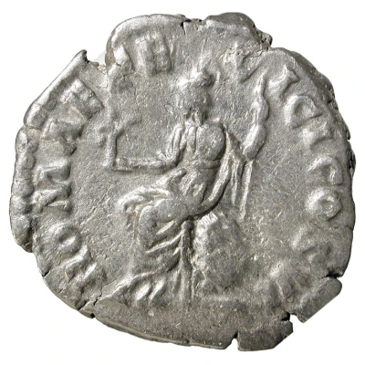Denarius - Commodus ROMAE FELICI COS VI; Roma and Victory back
