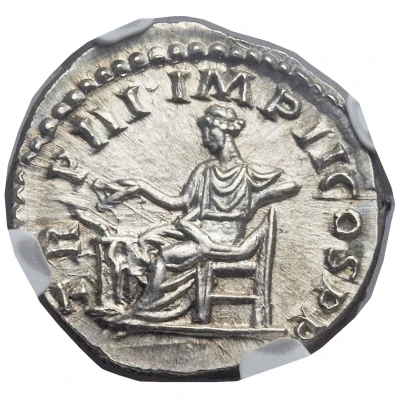 Denarius - Commodus TR P III IMP II COS P P; Salus back