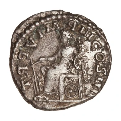Denarius - Commodus TR P V IMP III COS II P P; Fortuna back